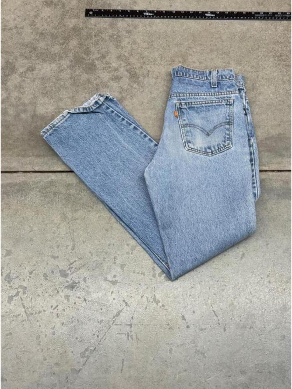 vintage levis 517 boot cut made in usa faded blue jeans size 33 x 32
